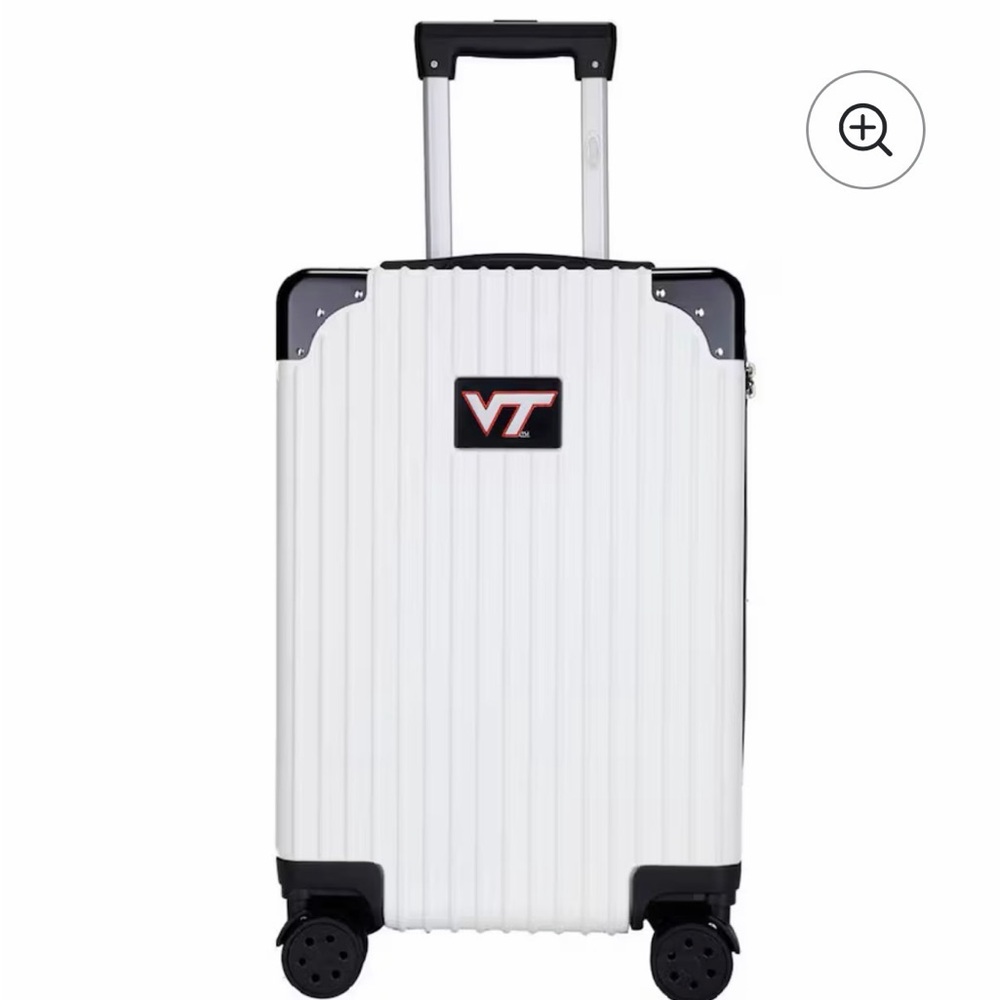 White Rolling Suitcase Virginia Tech